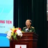 Thiếu tướng Phạm Văn Huấn, Bí thư Đảng ủy, Tổng biên tập Báo QĐND phát biểu tại buổi lễ. (Nguồn: qdnd)