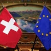 Cờ của Thụy Sĩ và EU. (Nguồn: DW)