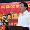 Giám đốc Học viện Chính trị Quốc gia Hồ Chí Minh Nguyễn Xuân Thắng phát biểu tại hội nghị. (Ảnh: Nguyễn Sơn/TTXVN)