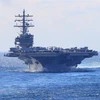 Tàu sân bay USS Ronald Reagan của Mỹ. (Ảnh: Yonhap/TTXVN)