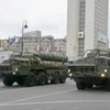 Hệ thống tên lửa phòng không S-400 của Nga tại lễ diễu binh nhân kỷ niệm Ngày Chiến thắng ở Moskva ngày 9/5 vừa qua. (Ảnh: THX/TTXVN)