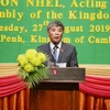 Phó Chủ nhiệm Ủy ban Quốc phòng và An ninh Quốc hội Việt Nam Trần Ngọc Khánh phát biểu tại hội nghị. (Ảnh: Trần Long-Minh Hưng/TTXVN)