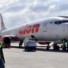 Máy bay Boeing 737-800 của hãng hàng không Lion Air tại sân bay Mutiara Sis Al Jufri ở Palu, Indonesia, ngày 10/10/2018. (Ảnh: AFP/TTXVN)