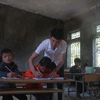 Một lớp học của thầy giáo Hoàng Văn Duy tại điểm trường Hò Lù, Trường Tiểu học xã Khánh Xuân, huyện Bảo Lạc. (Ảnh: Chu Hiệu/TTXVN)