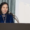 Chủ tịch Hiệp hội Xúc tiến phát triển điện ảnh Việt Nam (VFD) Ngô Phương Lan phát biểu trong Chương trình Giới thiệu tiềm năng, cơ hội sản xuất phim tại Việt Nam diễn ra ở Tokyo của Nhật Bản. (Ảnh: Thành Hữu/TTXVN)