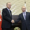 Tổng thống Thổ Nhĩ Kỳ Recep Tayyip Erdogan và Tổng thống Nga Vladimir Putin. (Ảnh: AFP/TTXVN)