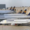 Máy bay của hãng hàng không Lufthansa tại sân bay ở Frankfurt am Main, mien tây nước Đức. (Ảnh: AFP/TTXVN)