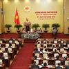 Chủ tịch HĐNĐ Thành phố Hà Nội Nguyễn Thị Bích Ngọc phát biểu khai mạc. (Ảnh: Lâm Khánh/TTXVN)