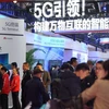 Gian hàng giới thiệu mạng 5 G của Huawei tại Hội nghị mạng 5 G thế giới ở Bắc Kinh, Trung Quốc, ngày 21/11 vừa qua. (Ảnh: THX/TTXVN)