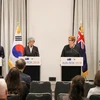 Ngoại trưởng Marise Payne và Bộ trưởng Quốc phòng Linda Reynold của Australia cùng Ngoại trưởng Kang Kyung-wha và Bộ trưởng Quốc phòng Jeong Kyeong của Hàn Quốc. (Nguồn: korea.net)