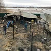 Hiện trường nhà kính bị cháy ở ngoại ô Moskva. (Nguồn: AP)