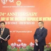 Đại sứ Việt Nam tại Séc Hồ Minh Tuấn phát biểu khai mạc tại chiêu đãi trọng thể kỷ niệm 74 năm Quốc khánh nước CHXHCN Việt Nam (2/9/1945-2/9/2019). (Ảnh: Hồng Kỳ/TTXVN)