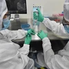 Thử nghiệm bộ dụng cụ xét nghiệm axit nucleic tại một công ty chế phẩm vi sinh ở thành phố Thành Đô, tỉnh Tứ Xuyên, Trung Quốc ngày 24/2. (Ảnh: THX/TTXVN)