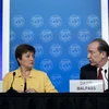 Tổng Giám đốc IMF Kristalina Georgieva (trái) và Chủ tịch WB David Malpas. (Ảnh: THX/TTXVN)