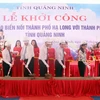 Lễ khởi công xây dựng đường bao biển nối thành phố Hạ Long với thành phố Cẩm Phả, tỉnh Quảng Ninh. (Ảnh: Văn Đức/TTXVN)