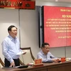 Bí thư Thành ủy Hà Nội Vương Đình Huệ phát biểu tại Hội nghị. (Ảnh: Văn Điệp/TTXVN)