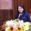 Phó Chủ tịch nước Đặng Thị Ngọc Thịnh phát biểu chào mừng. (Ảnh: Dương Giang/TTXVN)