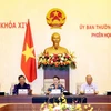 Chủ tịch Quốc hội Nguyễn Thị Kim Ngân và các Phó Chủ tịch Quốc hội điều hành một buổi họp ở Phiên họp thứ 46. (Ảnh: Trọng Đức/TTXVN)