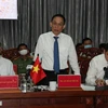 Ông Lê Hoài Trung, Ủy viên Ban Chấp hành Trung ương Đảng, Thứ trưởng Bộ Ngoại giao phát biểu tại buổi làm việc. (Ảnh: Hồng Thái/TTXVN)