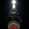 Tháp Tokyo Skytree được thắp sáng rực rỡ sắc màu chủ đạo của Paralympic. (Nguồn: Reuters)