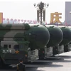 Tên lửa đạn đạo xuyên lục địa có khả năng mang hạt nhân DF-41 của Trung Quốc tại cuộc duyệt binh trên Quảng trường Thiên An Môn ở Bắc Kinh vào ngày 1/10/2019. (Nguồn: AFP/Getty Images)