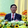 Ông Trần Đức Quận, Bí thư Tỉnh ủy Lâm Đồng khóa XI, nhiệm kỳ 2020-2025 phát biểu tại Đại hội. (Ảnh: Chu Quốc Hùng/TTXVN)
