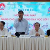 Ông Nguyễn Văn Hiếu, Phó Giám đốc Sở Giáo dục và Đào tạo Thành phố Hồ Chí Minh phát biểu tại hội thảo. (Ảnh: Thu Hoài/TTXVN)