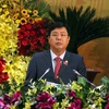 Ông Nguyễn Tiến Hải, Bí thư Tỉnh ủy khóa XV tái đắc cử chức danh Bí thư Tỉnh ủy Cà Mau khóa XVI. (Ảnh: Kim Há/TTXVN)