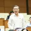 Đại tướng Tô Lâm, Bộ trưởng Bộ Công an trả lời chất vấn của đại biểu Quốc hội. (Ảnh: Phương Hoa/TTXVN)