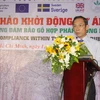 Ông Trần Ngọc Thuận, Chủ tịch Hiệp hội Cao su Việt Nam phát biểu khai mạc hội thảo. (Ảnh: Xuân Anh/TTXVN)