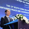 Thứ trưởng Thường trực Bộ ngoại giao Bùi Thanh Sơn phát biểu tại Hội thảo khoa học quốc tế về biển Đông lần thứ 12. (Ảnh: Lâm Khánh/TTXVN)
