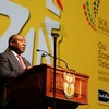 Tổng thống Nam Phi Ramaphosa phát biểu tại hội nghị diễn ra trong hai ngày 17-18/11. (Ảnh: Phi Hùng/TTXVN)