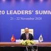 [Photo] Thủ tướng Nguyễn Xuân Phúc dự phiên thảo luận Hội nghị G20 