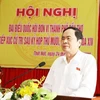 Chủ tịch Mặt trận Tổ quốc Việt Nam Trần Thanh Mẫn trả lời các ý kiến cử tri quận Thốt Nốt, Cần Thơ. (Nguồn: mattran.org.vn)