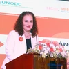 Bà Elisa Fernandez Saenz, Trưởng đại diện UN Women tại Việt Nam phát biểu tại sự kiện. (Ảnh: Thanh Vũ/TTXVN)