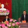 Thứ trưởng Bộ Nông nghiệp và Phát triển Nông thôn Lê Minh Hoan phát biểu tại buổi làm việc. (Ảnh: Quang Duy/TTXVN)