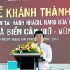 Ông Nguyễn Thành Phong, Chủ tịch Ủy ban Nhân dân Thành phố Hồ Chí Minh, phát biểu tại lễ khai trương. (Ảnh: Thanh Vũ/TTXVN)