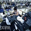 May gia công hàng quần áo xuất khẩu tại Công ty TNHH may Kydo Việt Nam tại khu Công nghiệp Phố nối A, tỉnh Hưng Yên. (Ảnh: TTXVN)