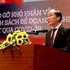 Phó Chủ tịch Phòng Thương mại và Công nghiệp Việt Nam Hoàng Quang Phòng phát biểu khai mạc Hội thảo. (Ảnh: Hoàng Hùng/TTXVN)
