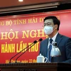 Ủy viên Trung ương Đảng, Bí thư Tỉnh ủy Hải Dương Phạm Xuân Thăng phát biểu tại hội nghị. (Ảnh: Mạnh Tú/TTXVN)