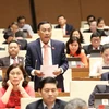 Đại biểu Quốc hội tỉnh Đồng Tháp Phạm Văn Hoà phát biểu. (Ảnh: Phương Hoa/TTXVN)