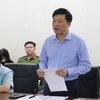 Phó Chủ tịch UBND tỉnh Bắc Ninh Đảo Quang Khải phát biểu tại buổi làm việc. (Ảnh: Thái Hùng/TTXVN)