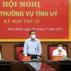 Ủy viên Trung ương Đảng, Bí thư Tỉnh ủy Thái Bình Ngô Đông Hải phát biểu tại Hội nghị. (Ảnh: Thế Duyệt/TTXVN)