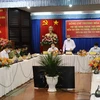 Phó Thủ tướng Thường trựcTrương Hòa Bình phát biểu chỉ đạo công tác phòng chống dịch COVID-19 tại buổi làm việc với lãnh đạo tỉnh Tây Ninh. (Ảnh: Lê Đức Hoảnh/TTXVN)