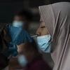 Nhân viên y tế lấy mẫu xét nghiệm COVID-19 cho người dân tại Nam Tangerang, Indonesia, ngày 20/5 vừa qua. (Ảnh: THX/TTXVN)