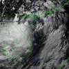Vị trí tâm bão số 2 ở khoảng 19.1oN; 108.4oE hồi 16h ngày 12/6. (Ảnh: TTXVN phát)