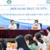 Bộ trưởng Bộ Thông tin và Truyền thông Nguyễn Mạnh Hùng tại hội nghị trực tuyến. (Nguồn: hanoimoi)