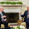 Tổng thống Hoa Kỳ Joe Biden gặp Tổng thống Israel Reuven Rivlin tại Nhà Trắng ở Washington, Hoa Kỳ. (Nguồn: reuters)
