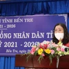 Bà Hồ Thị Hoàng Yến phát biểu tại Kỳ họp. (Ảnh: Huỳnh Phúc Hậu/TTXVN)
