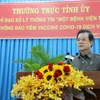 Bí thư Tỉnh ủy An Giang Lê Hồng Quang phát biểu tại cuộc họp. (Ảnh: Công Mạo/TTXVN)